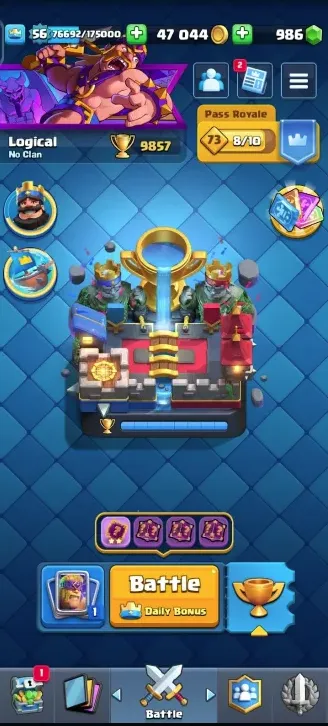 CR497 KT 15 LV56 | 9850 Trophies | 7 Evolutions | 65 Max Level Cards | 6 Elite Level 15 Cards | 120 Cards | 980 Gems | 159 Emotes